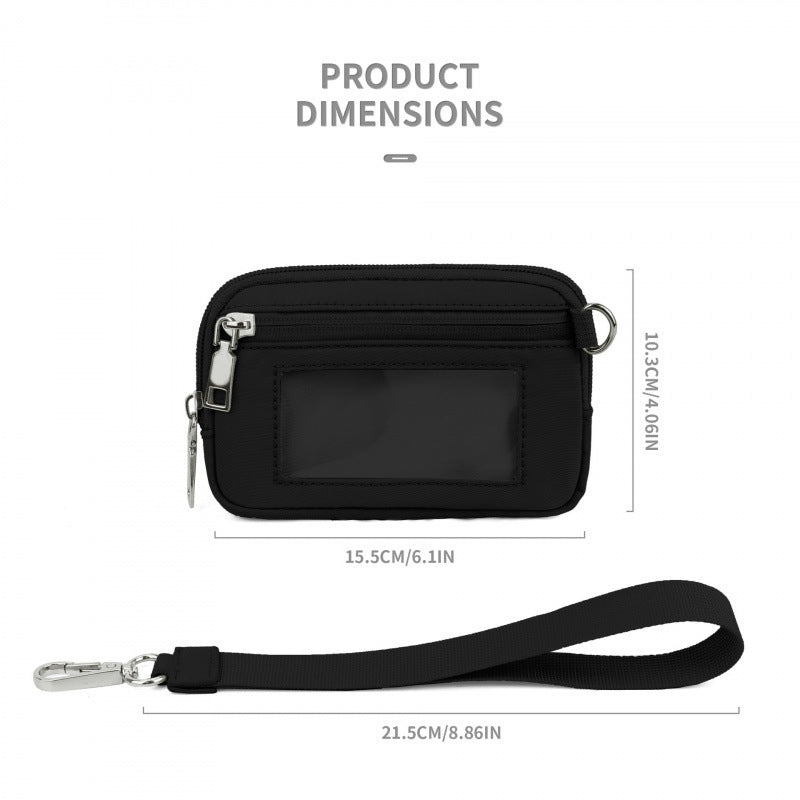 PVC Card Holder Wristlet Wallet Mini ID Purse Zipper Coin Pouch for Women Men