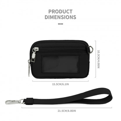 PVC Card Holder Wristlet Wallet Mini ID Purse Zipper Coin Pouch for Women Men
